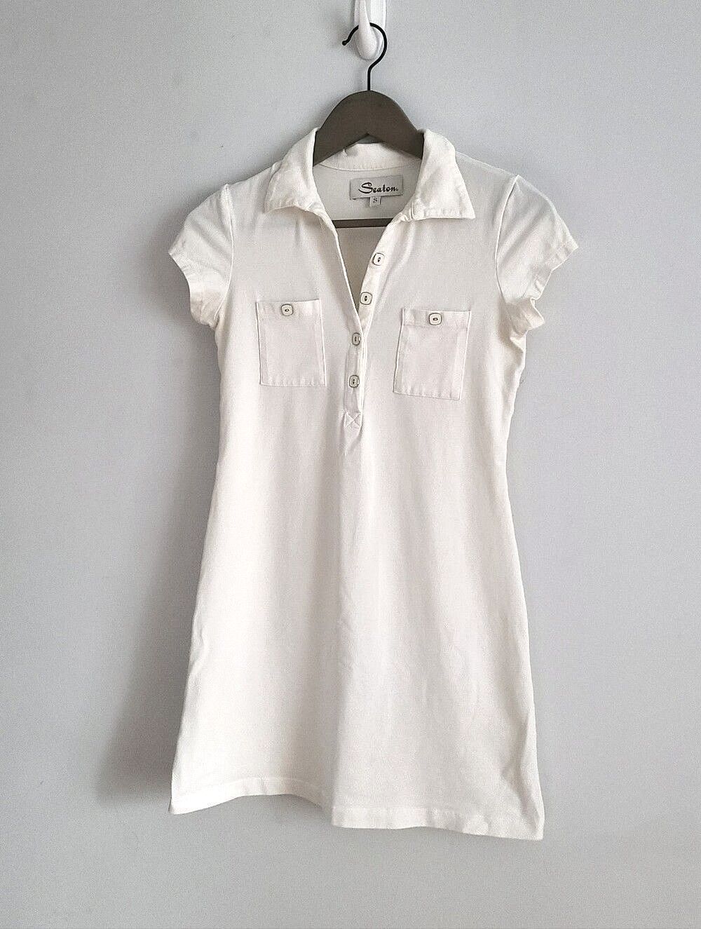 Seaton White Polo Shirt Dress - Women Size S